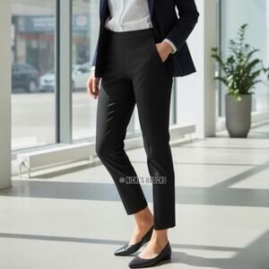 J Crew Minnie Wool Blend Cropped Ankle Black Dress Pants Trousers Size 10